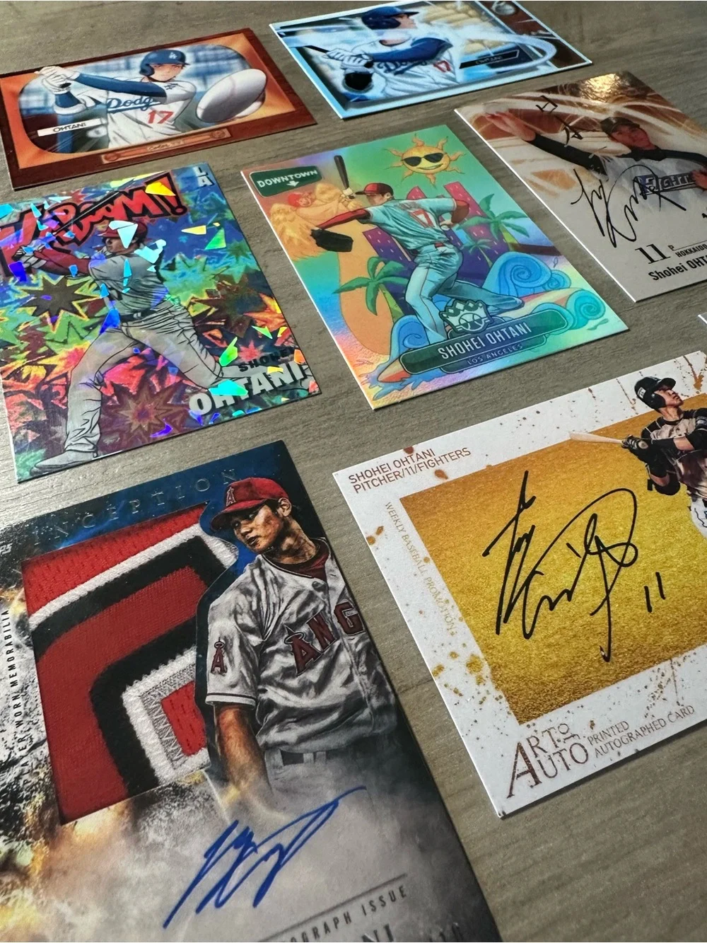 Shohei Ohtani Signed Rookie Lot of (8) Kaboom Downtown BBM Nov Cards. - Picture 3 of 5